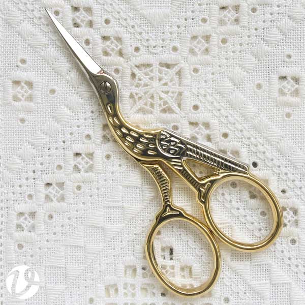 3.5in stork embroidery scissors