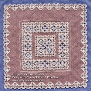 Olena Hardanger stitched by Jeanine in Canada