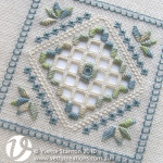Blue green Hardanger panel pattern