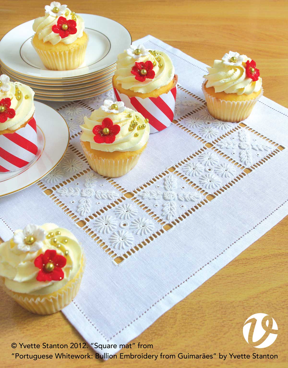 Portuguese Whitework square mat by Yvette Stanton