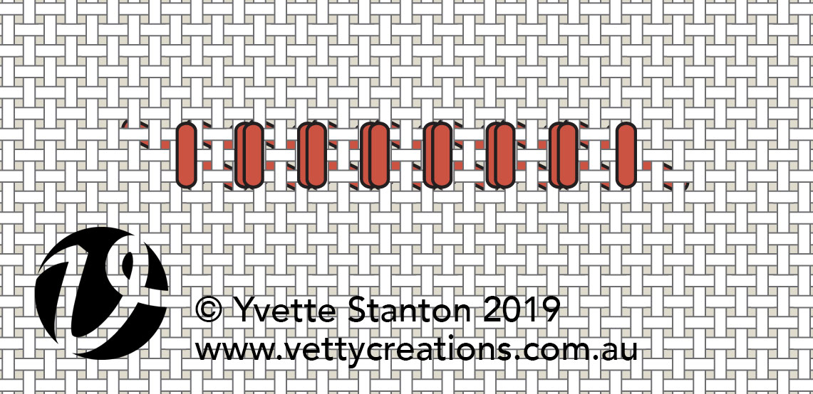 the back of long armed cross stitch