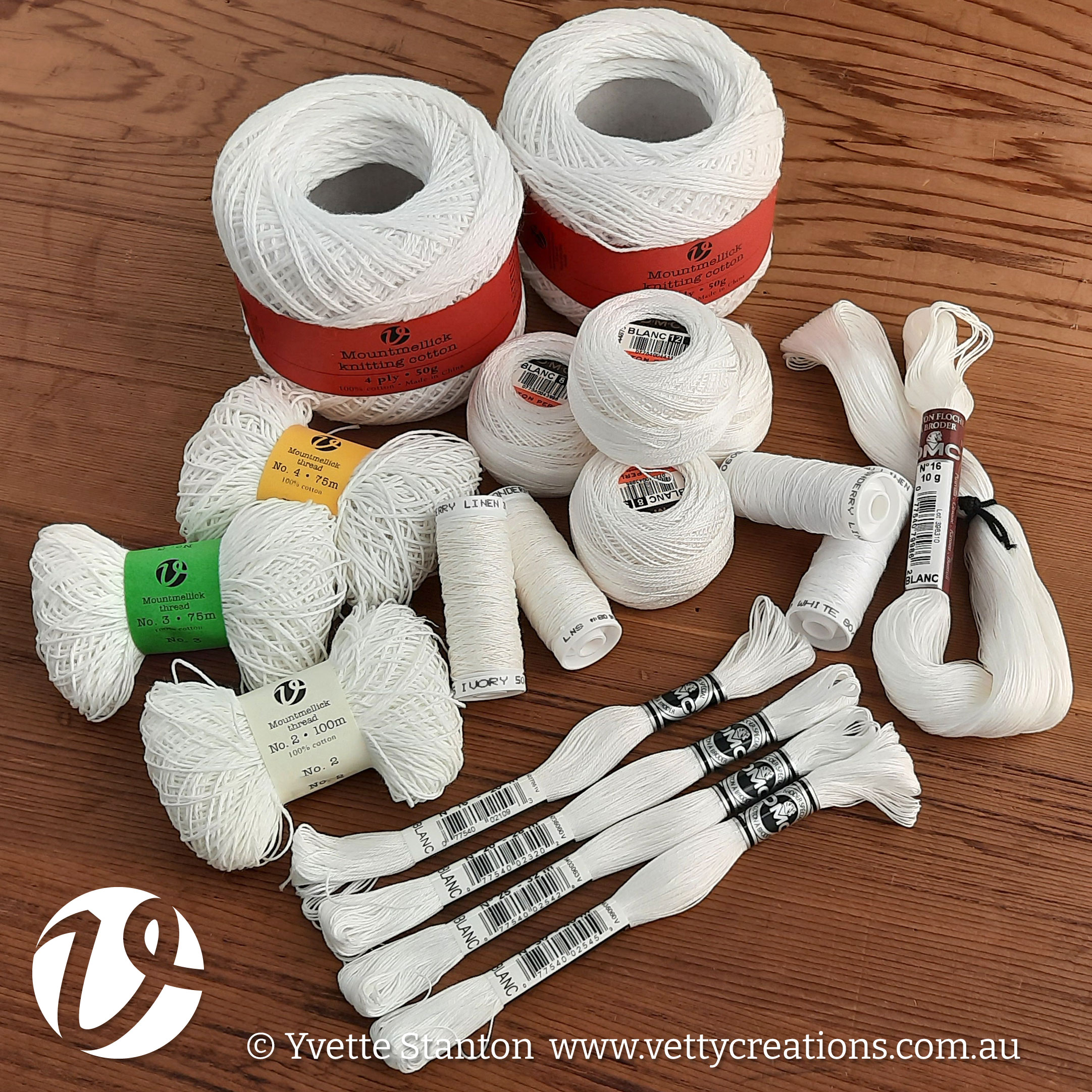 Whitework threads from Vetty Creations