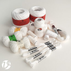 A large array of whitework threads