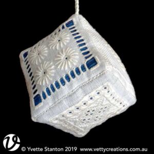 Whitework cube sampler (kit and pattern)